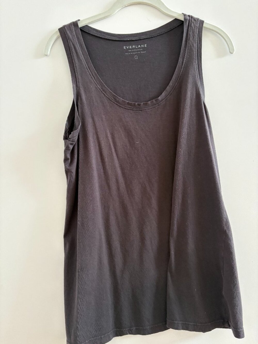 Everlane Washed Black 100% Supima Cotton Scoop Neck Tank Size S